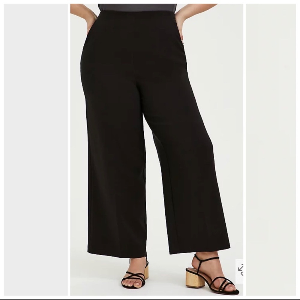 TORRID black high waisted wide leg dress pants, 18.